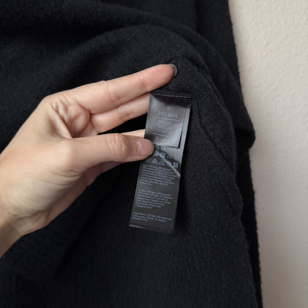 AllSaints Tierny Black Wool Cropped Roll Neck Sweater Size S - Picture 4 of 5